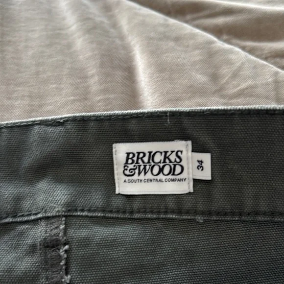 Bricks & Wood Green Chinos Cotton Blend - Picture 3 of 6